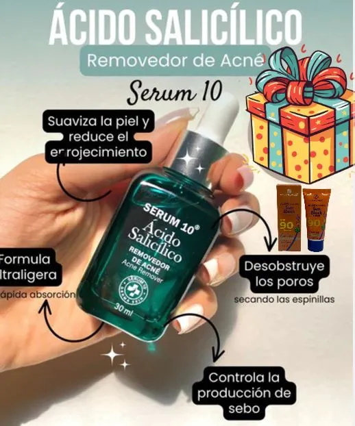 miniatura de COMBO  SERUM 10 SALICILICO + HIALURONICO + protector solar de regalo